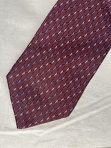 Alfani Tie Red W/blue Diamonds 100% Silk Italian Made - $186.21 MXN