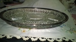  Leonard Silver-plated Oval Tray with Glass Divided Relish Insert - $25.00