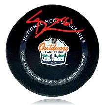 Mark Stone Signed Vegas Golden Knights Puck Tahoe NHL Outdoors 2/20/21 IGM COA - £67.66 GBP