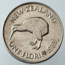 1935 Nouvelle-Zélande Florin Au Détails (Rayé) Km #4 - $99.16