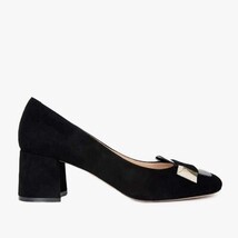 The Olney Black Suede Leather Block Heel Pump Women Shoe image 9