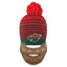 Minnesota Wild Fun Nhl Winter Warmth Bertram Faux Beard And Knit Cap New Osfa - £19.19 GBP