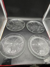 4 Arcoroc  Canterbury Crocus Floral Clear Glass Dinner Plates 10 3/4&quot; FR... - €24,31 EUR