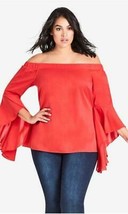 City Chic Trendy Plus Size Dramatic-Sleeve Top, Size XL22 - £13.77 GBP