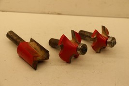 Lot of Three 3 Used Freud 1/2&quot; Half Inch Shank Router Bits 1 Straight 2 Radius - $48.97