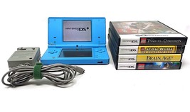 Nintendo DSi Matte Light Blue Handheld Console With 4 Games &amp; 6 Installed Games - £64.32 GBP