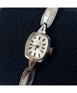 Vintage Bulova watch 23 jewels 10K white gold bracelet ladies women&#39;s RG... - $144.00