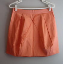 J. Crew 4 Lunette Mini Orange Melon Tulip Pleated Skirt Cotton Stretch 37755 - £14.92 GBP