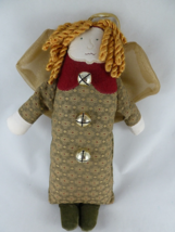 Woof &amp; Poof  14” Christmas Angel with bells Gold green burgundy - £15.90 GBP