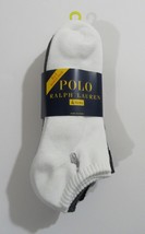 Polo Ralph Lauren Mens Low Cut Socks White Black Charcoal Grey 4 pack - $18.99
