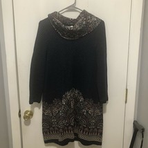 Anthropologie Moth Imperial Garden Cowl Neck Sweater Tunic Dress Size Medium - £28.01 GBP