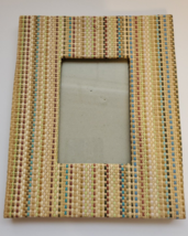 Ganz Frame Only 7x8.5&quot; Woven Straw Multicolor For 3x4.5 inch Photo Picture  - $92.82 MXN
