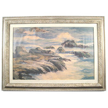 Untitled (Ocean Scene) By Pamela Mason Signed Framed Print 19&quot;x26 1/2&quot; - £250.63 GBP
