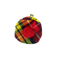Vintage Red Tartan Coin Purse with Red Pom-Pom 3.5 x 4 in. Tam ‘O Shanter - $245.13 MXN