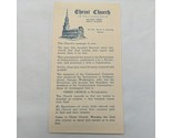 Vintage Christ Church In Philadelphia Second Street Above Market Flyer  - £15.56 GBP