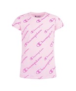 Champion Little Girls Script All Over Print T-shirt,Pink Candy,4 - £14.57 GBP