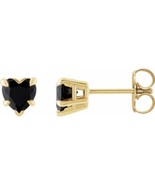 Genuine 14K Yellow Gold Natural Onyx Stud Earrings - $311.00