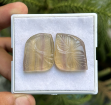 AAA + Natural Hand carved Rainbow Pair Fluorite Gemstone Jewelry Making ... - $23.99