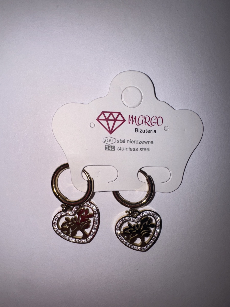 Margo women earrings -stainless steel - heart - tree - $20.00
