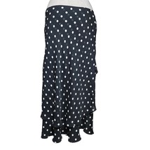 Black Polka Dot Teared Ruffle Maxi Skirt Size 8 - £19.55 GBP