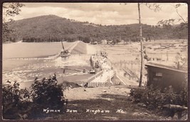 Bingham, Maine RPPC 1931 - Wyman Dam Unusual Angle Real Photo Postcard - £12.32 GBP