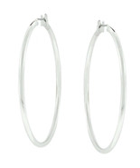 Precious Stars Silvertone 46mm Round Hoop Earrings - $17.00