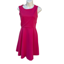 Cynthia Rowley Womens Fit &amp; Flare Dress Pink Scoop Neck Sleeveless Zip XS New - £24.24 GBP