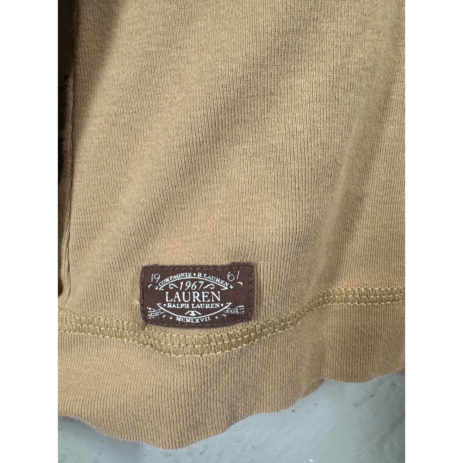 Lauren Ralph Lauren Womens Brown Long Sleeve Shirt Faux Suede Elbow Patch Medium Item image 4
