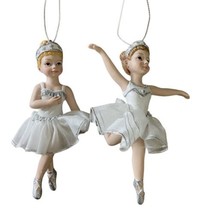 Midwest-CBK Tween Girl Ballerinas in Tutu Ornaments Set of 2 4.White 4.5 in - £13.34 GBP