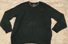 American Eagle Outfitters Sweater Mens Size XXL Green V-Neck Long Sleeve - $24.30