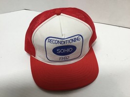 Vintage Sohio Reconditioning Oil gas petroleum hat cap trucker mesh snap... - £15.75 GBP