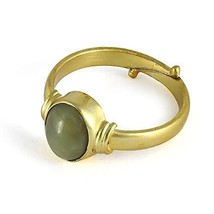 10.25 Ratti 9.45 Carat Cat&#39;s Eye Lehsunia Stone Ring Silver Adjustable Ring for - £39.73 GBP