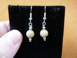 DP1-8-3 Real Dinosaur Poop 8mm Bead Dangle Earrings Utah Ancient Dino Coprolite - £11.17 GBP