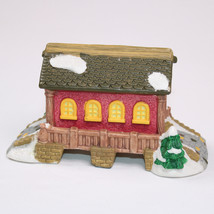 Cobblestone Corners Christmas Village Collection 2004 Red Covered Bridge &amp; Snow - £9.87 GBP