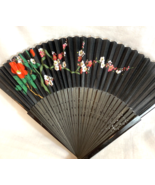 Vintage Chinese Wooden and Paper Fan Hand Painted Foldable - €8,10 EUR