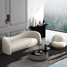 Minimalist Modern Seater Lamb Velvet Sofa Contemporary living room seating - £1,649.76 GBP+