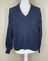 Madewell NWT $89.50 Women’s Augustus Cable Knit Sweater Size XS Navy K1 - £31.98 GBP
