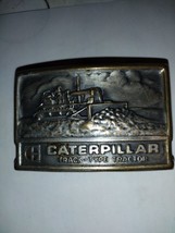 Vintage CAT Caterpillar Track Type Tractor stamped Vintage belt buckle - £13.24 GBP