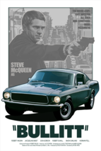 Bullitt Steve McQueen Yvan Quinet Movie Poster Giclee Print 24x36 Mondo - £121.91 GBP