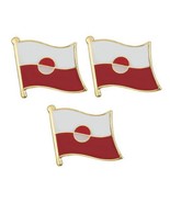 3 GREENLAND FLAG PINS 0.5&quot; Greenlandic Pride Lapel Pin Hat Tie Tack Badg... - $8.95