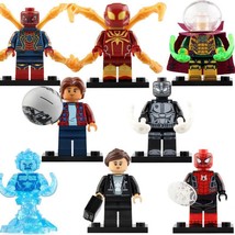 8pcs Spiderman Far From Home - Mysterio Hydro Man Ned Leeds Minifigures Toy - £13.58 GBP