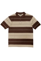 Men&#39;s Brown &amp; Khaki Old School Pique Polo Shirt (S) - £24.64 GBP