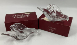 2 Gorham Full Lead Crystal Swallow Candle Holder Bird Taper Candlesticks C352 - $49.49