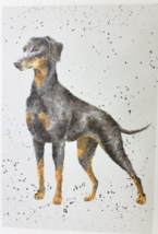 Doberman Puppy Print of Watercolor by Hannah Dale Matted 8 x 10 Inch - £11.87 GBP