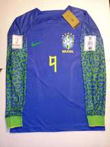 Richarlison Brazil 2022 World Cup Qatar Match Away Long Sleeve Soccer Jersey - £95.92 GBP