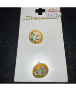 Vintage Made in Italy Buttons Stunning Yellow With White Flowers - $189.09 MXN