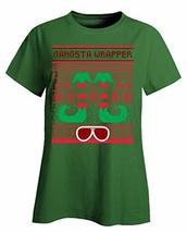 Kellyww Gangsta Wrapper Elf Christmas Gangster Rapper - Ladies T-Shirt Irish Gre - £32.04 GBP