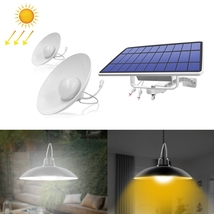 2 in 1 Waterproof Indoor/Outdoor Solar Panel Double Chandeliers, White Light - £112.45 GBP