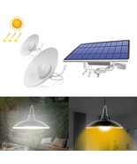 2 in 1 Waterproof Indoor/Outdoor Solar Panel Double Chandeliers, White L... - $140.00