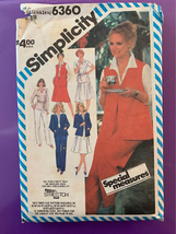 Vintage Misses Simplicity Pattern #6360 Size 18.5-24.5 1983 - £6.96 GBP
